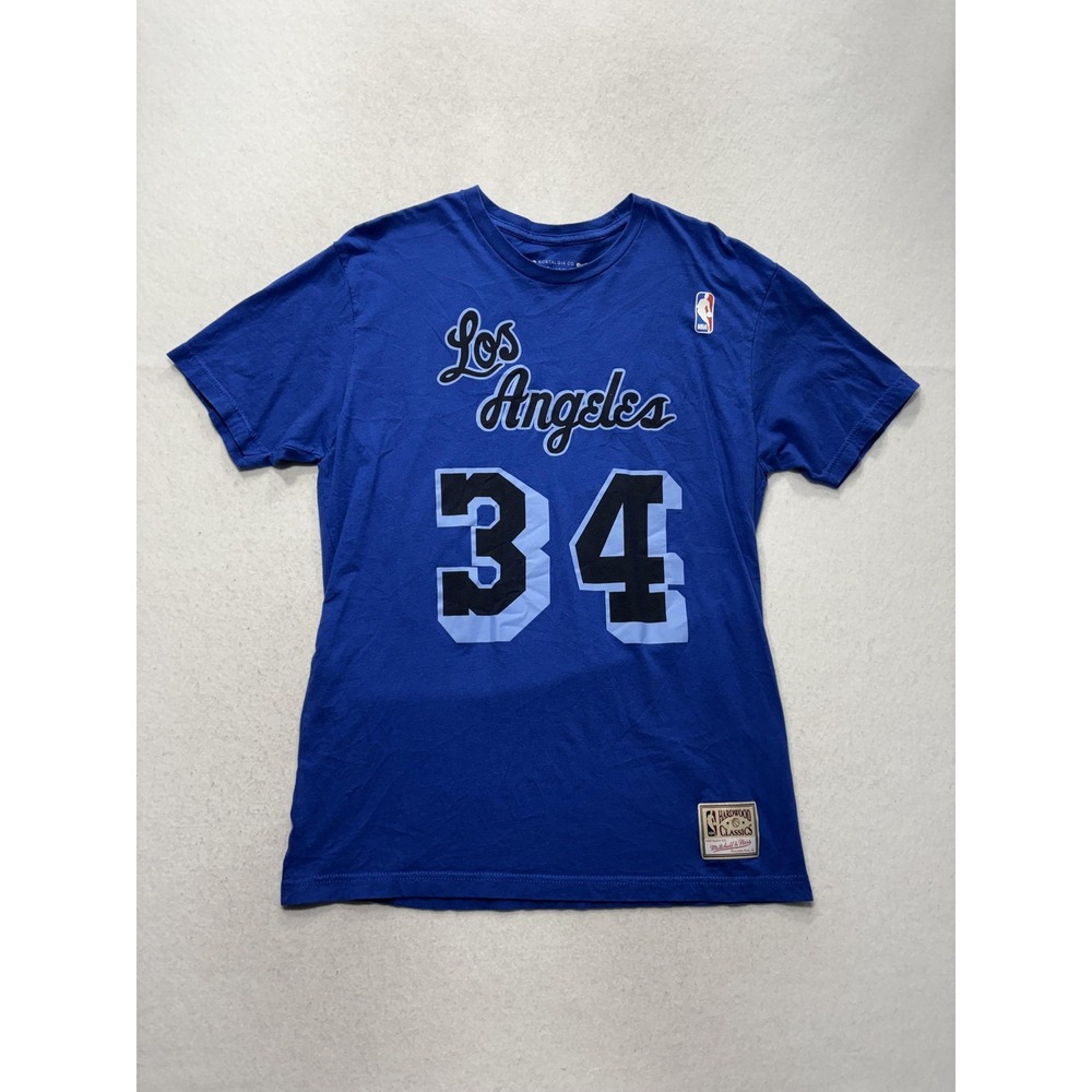 Los Angeles Lakers Shirt Mens Large Blue NBA Mitchell Ness Shaquille O'Neal 34